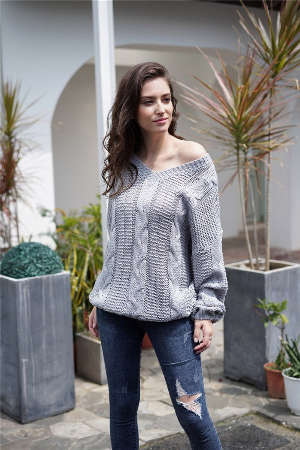 Jersey de punto liso para mujer