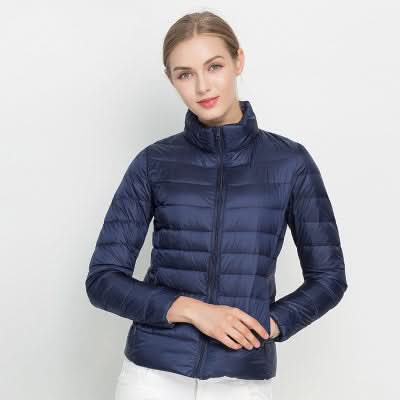 Chaqueta puffer verde vivo para otoño e invierno para mujer