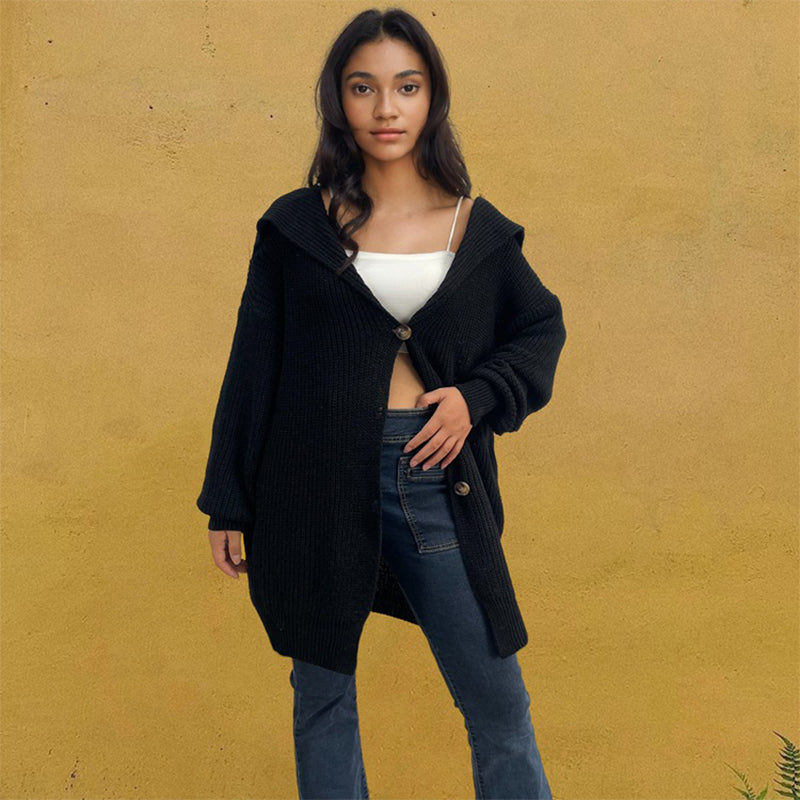 Realyn - Chaqueta de punto larga y versátil para mujer