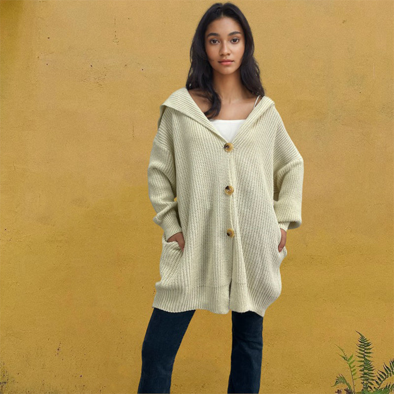 Realyn - Chaqueta de punto larga y versátil para mujer