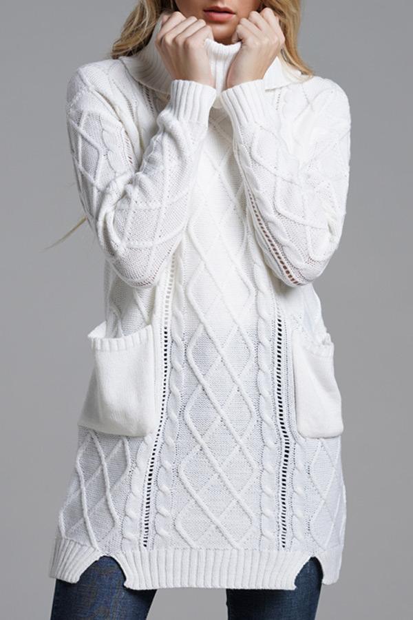 Cuello alto largo de mujer