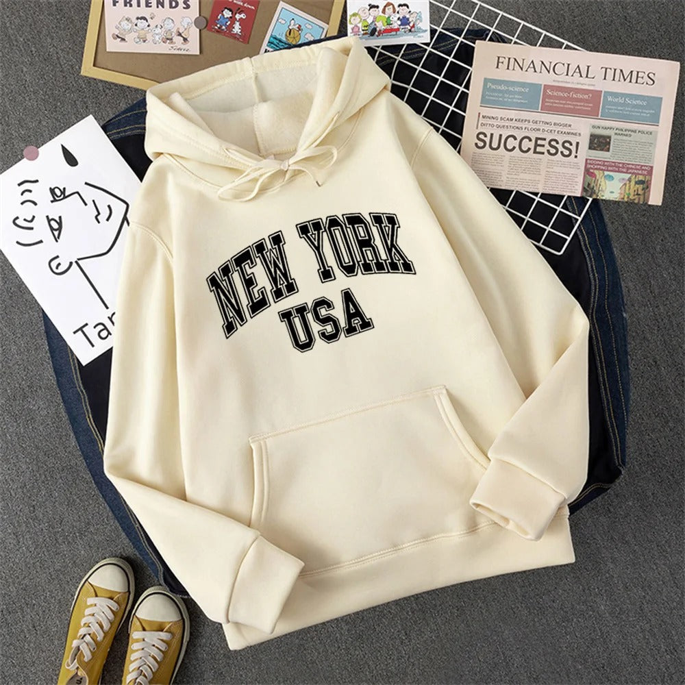 George | Sudadera con capucha y estampado NEW YORK USA para mujer