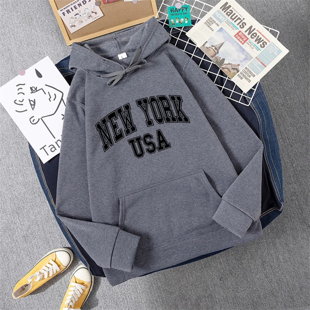 George | Sudadera con capucha y estampado NEW YORK USA para mujer