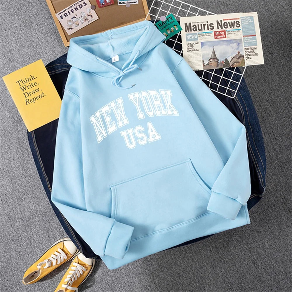 George | Sudadera con capucha y estampado NEW YORK USA para mujer