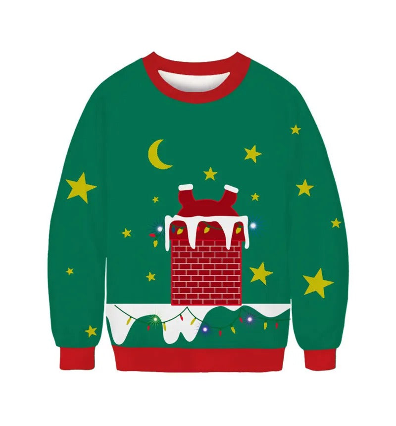 Bernhard | Cálido jersey con escote redondo y motivo navideño para niños