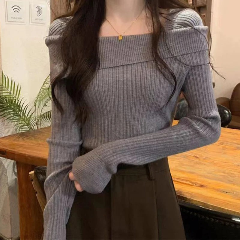 Estelle | Jersey de punto sin hombros para mujer