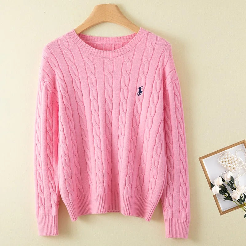 Ditte | Jersey de punto de cachemira con escote redondo para mujer