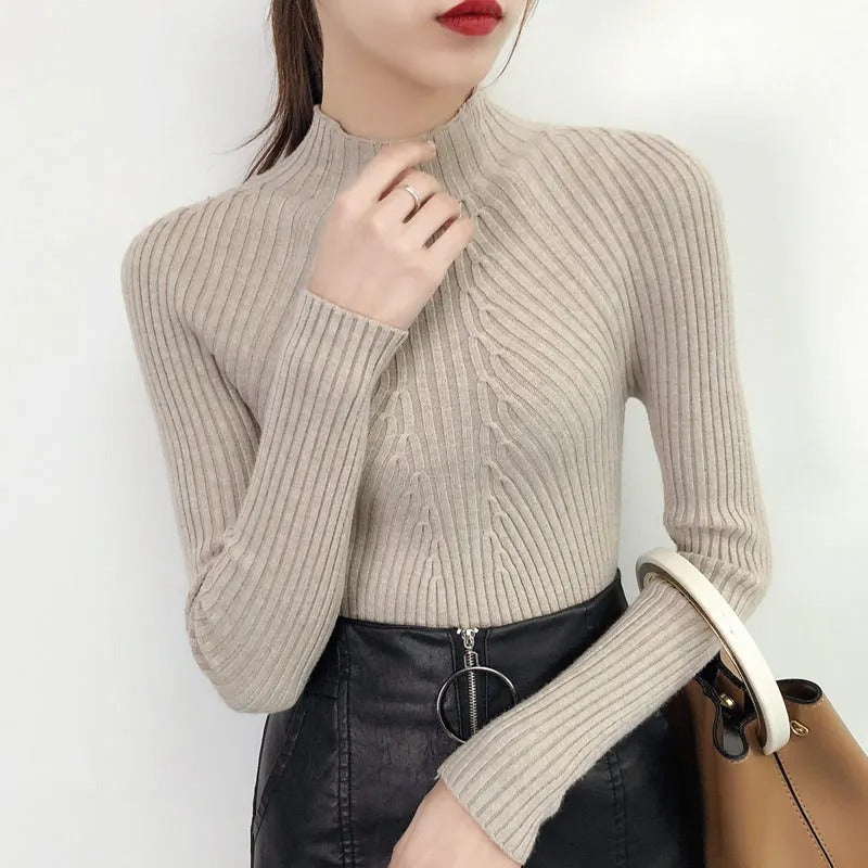Joan| Jersey de mujer de cuello alto para el día a día