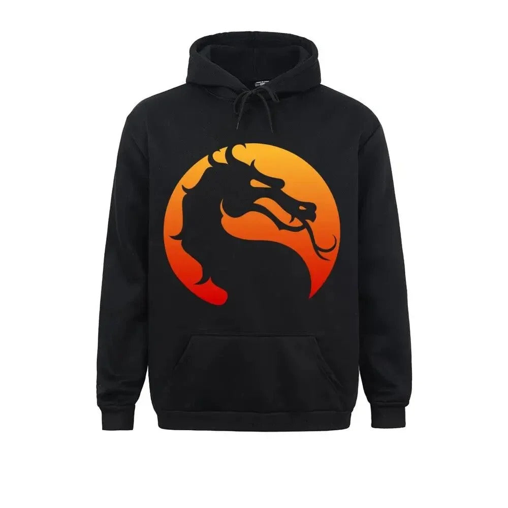 Kurt | Cálida sudadera con capucha y estampado del dragón de Mortal Kombat para hombre y mujer