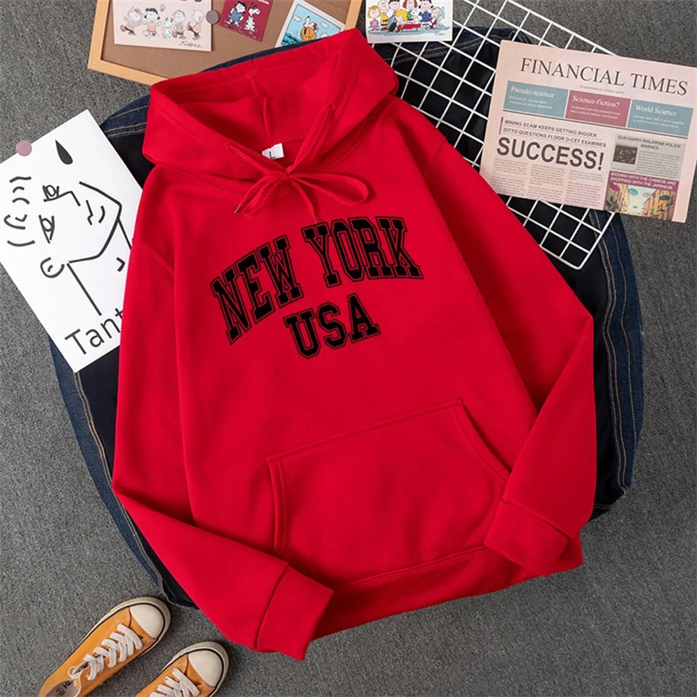 George | Sudadera con capucha y estampado NEW YORK USA para mujer