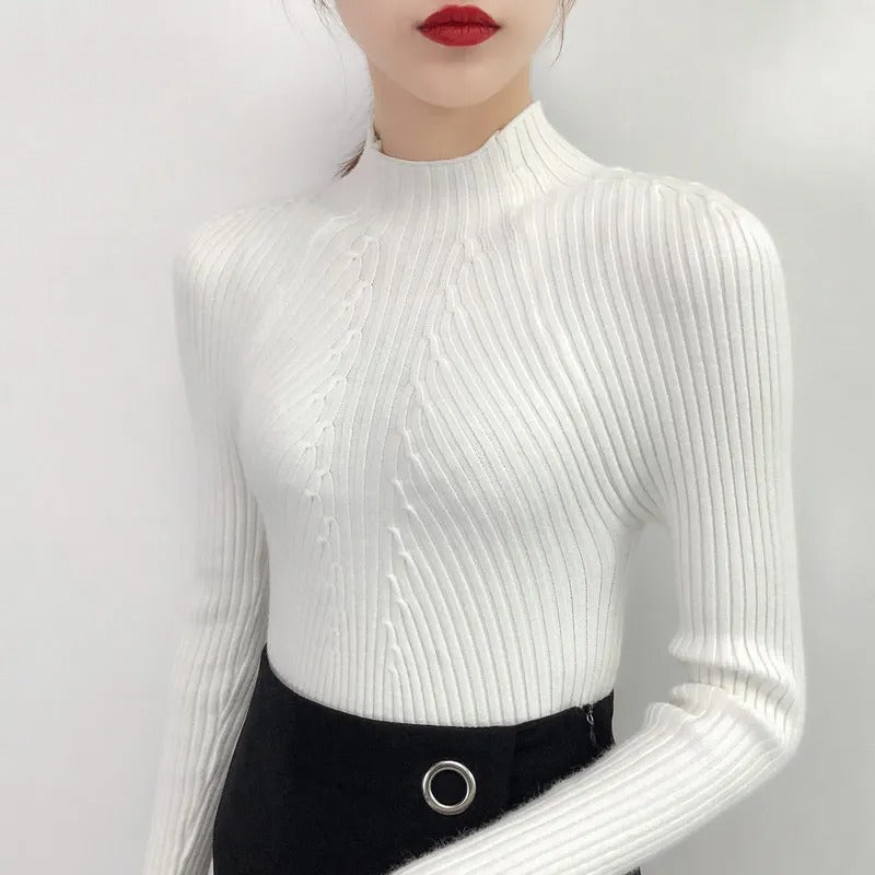 Joan| Jersey de mujer de cuello alto para el día a día