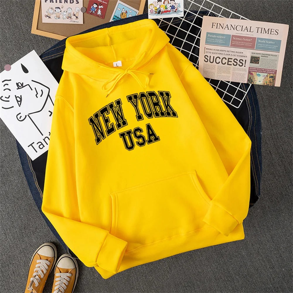 George | Sudadera con capucha y estampado NEW YORK USA para mujer