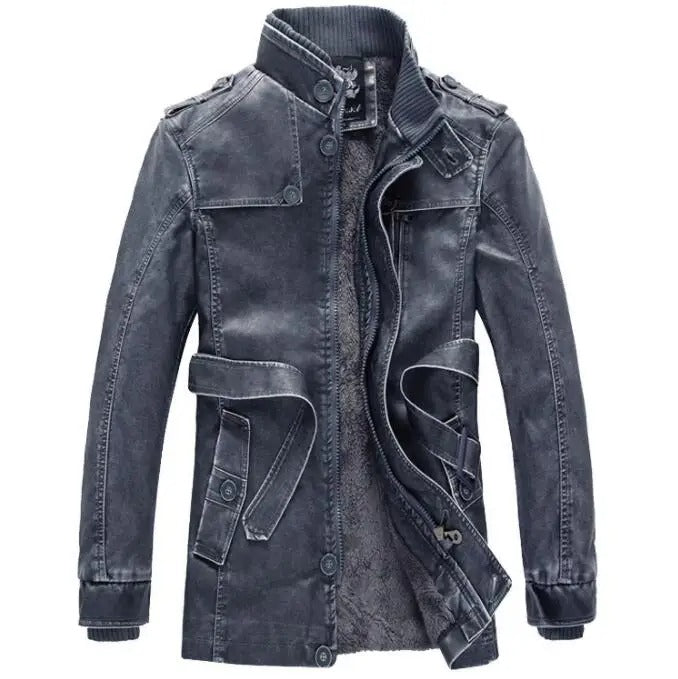 Elegante chaqueta de cuero vegano con bolsillos adicionales para hombre | Ideal para todas las estaciones