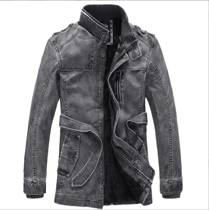 Elegante chaqueta de cuero vegano con bolsillos adicionales para hombre | Ideal para todas las estaciones