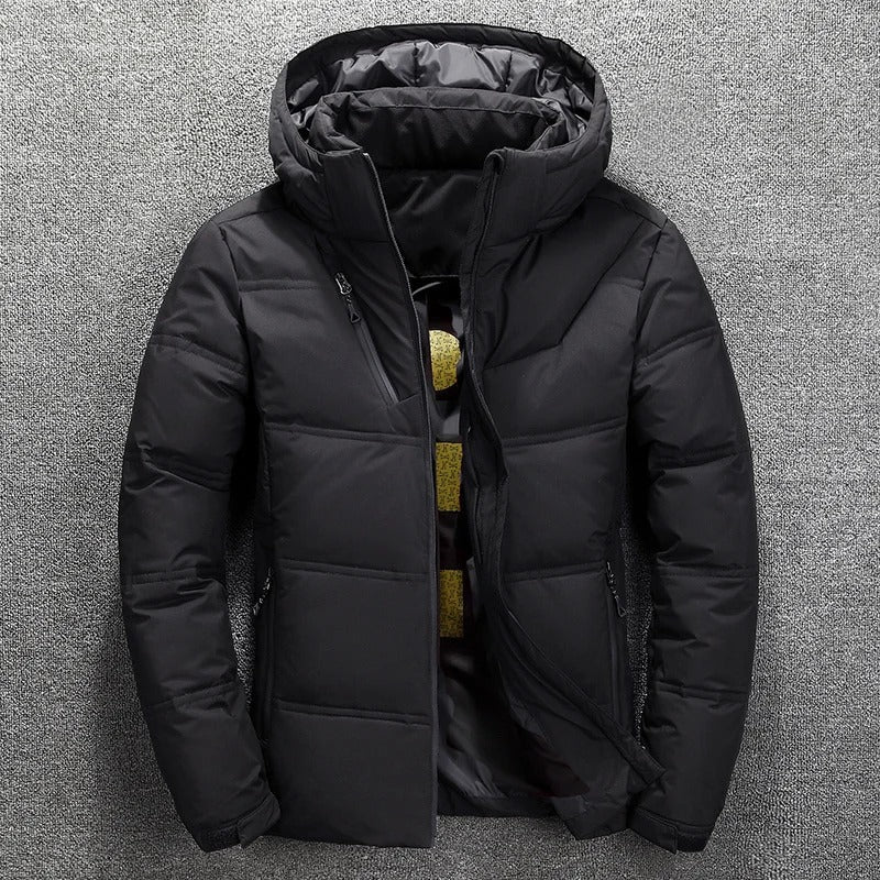 Cálida chaqueta de invierno impermeable con capucha para hombre | Ideal para el invierno