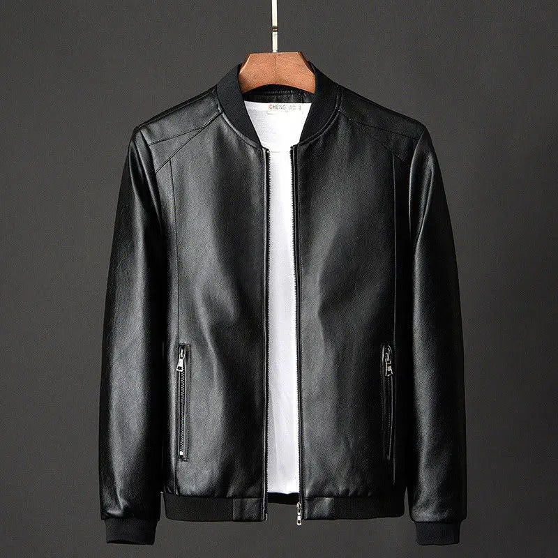 Chaqueta vintage de cuero vegano sin capucha para hombre | Perfecta para todas las estaciones