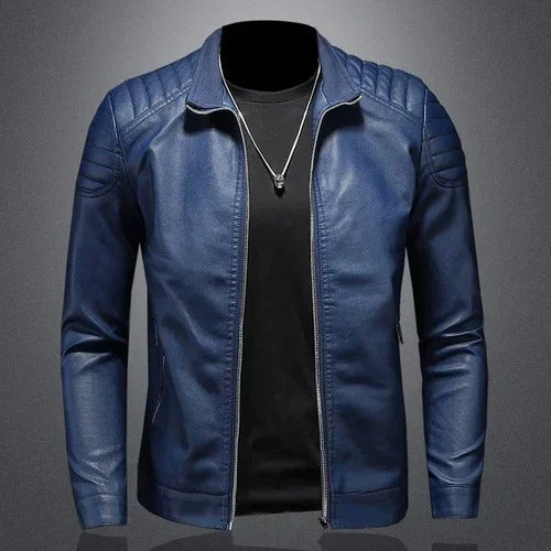 Chaqueta casual de cuero vegano con bolsillos para hombre | Perfecta para el día a día