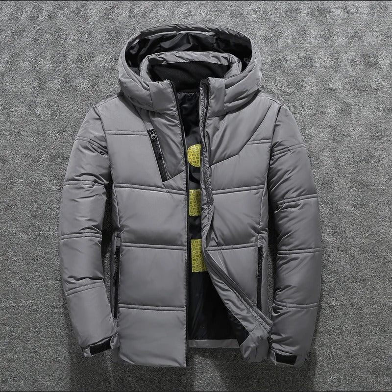 Cálida chaqueta de invierno impermeable con capucha para hombre | Ideal para el invierno