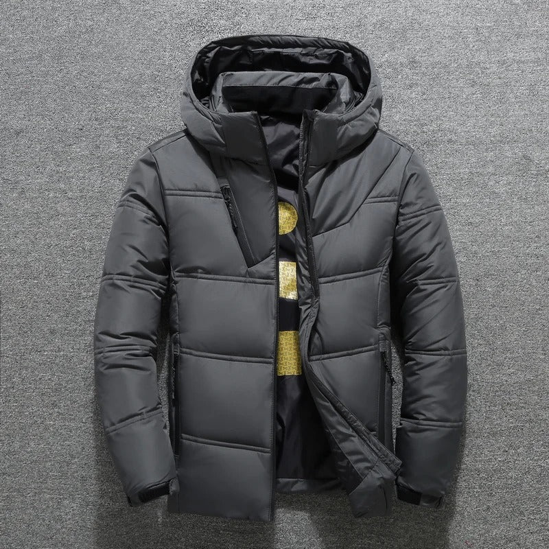 Cálida chaqueta de invierno impermeable con capucha para hombre | Ideal para el invierno