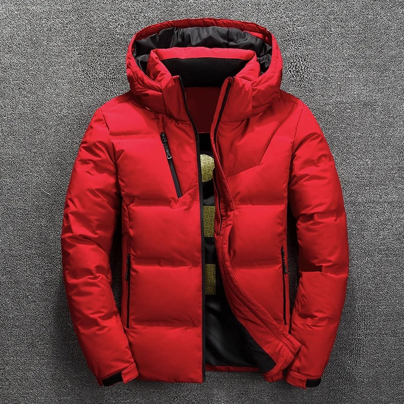 Cálida chaqueta de invierno impermeable con capucha para hombre | Ideal para el invierno