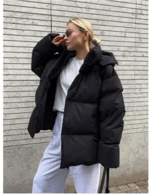 Chaqueta corta de moda con capucha para mujer
