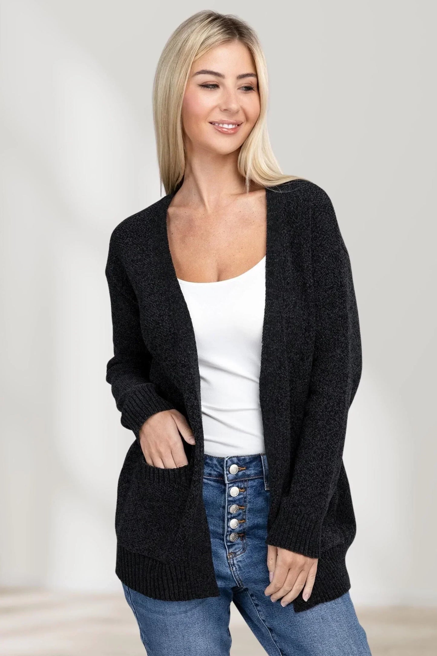 Cárdigan de moda con un corte holgado y cómodo