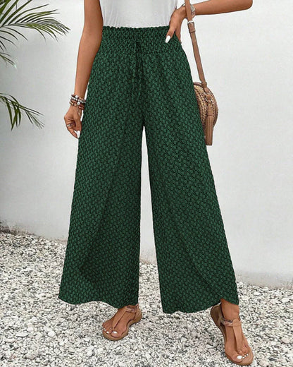 Amelia | Pantalones anchos con estampado geométrico | Look Statement | Tejido vaporoso