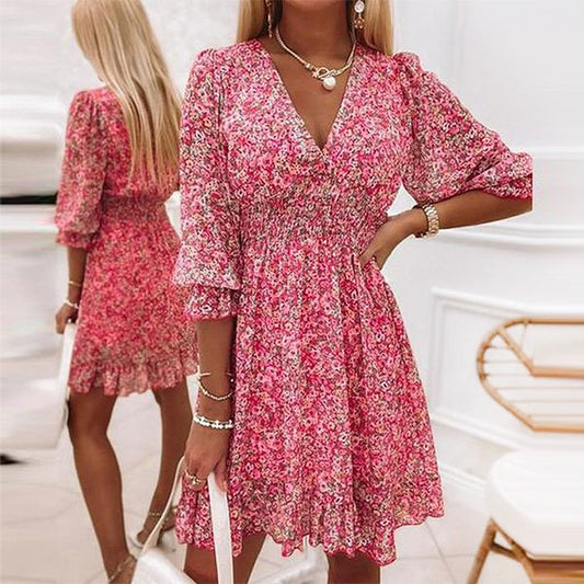 Vestido de gasa floral