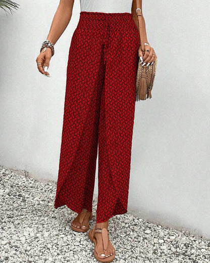 Amelia | Pantalones anchos con estampado geométrico | Look Statement | Tejido vaporoso
