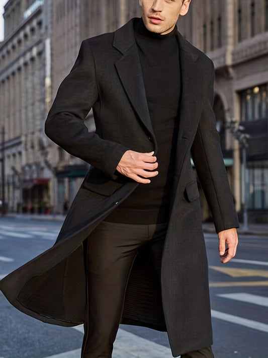 Cálida y elegante chaqueta trench de invierno para ocasiones formales para hombre | Ideal para otoño/invierno
