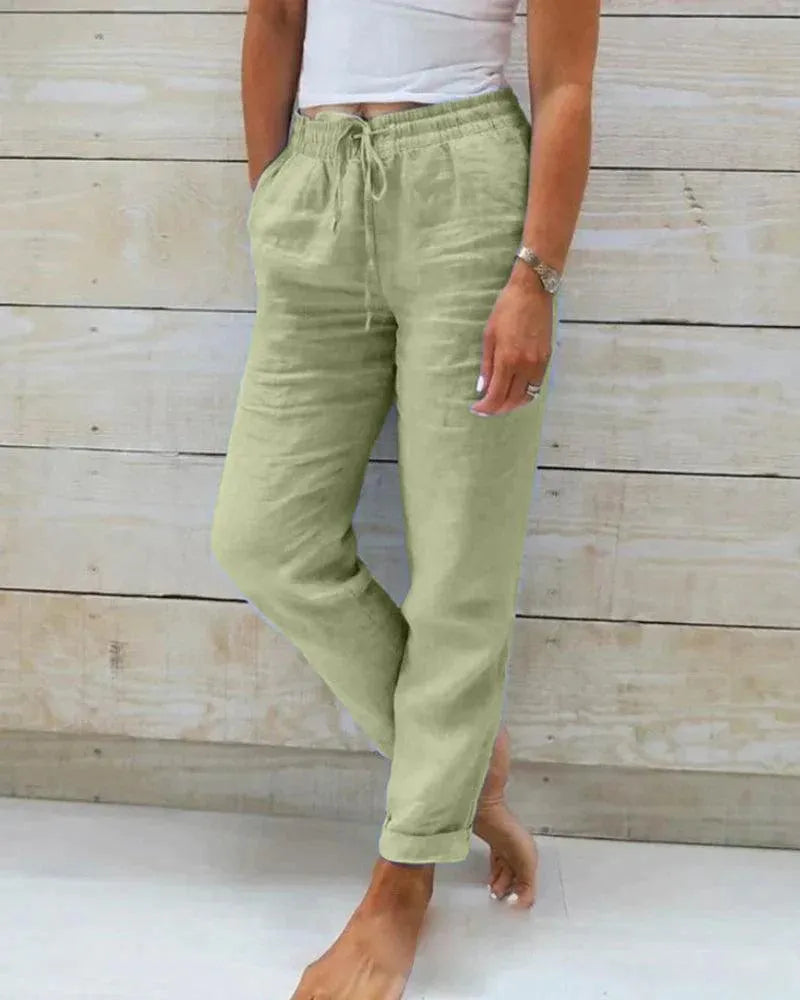 Pantalones de lino para mujer | Casual Chic | 100% Lino de primera calidad | Perfectos para el verano