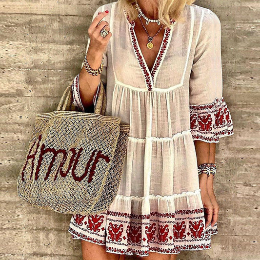 Vestido fluido con escote en V