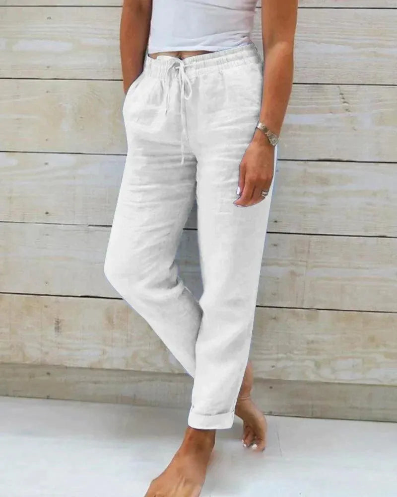 Pantalones de lino para mujer | Casual Chic | 100% Lino de primera calidad | Perfectos para el verano