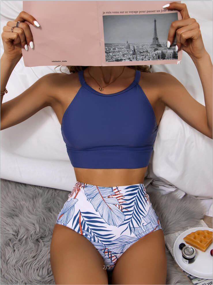 Justina® | Top de bikini de talle alto con cordón elástico