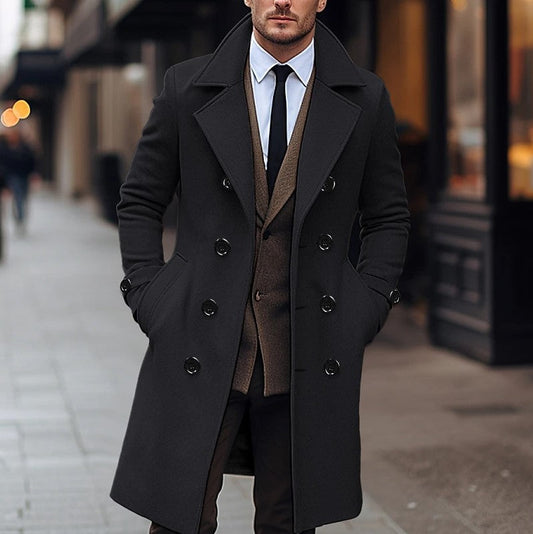 Hecon | Abrigo de lana para hombre otoño|invierno | cruzado y largo