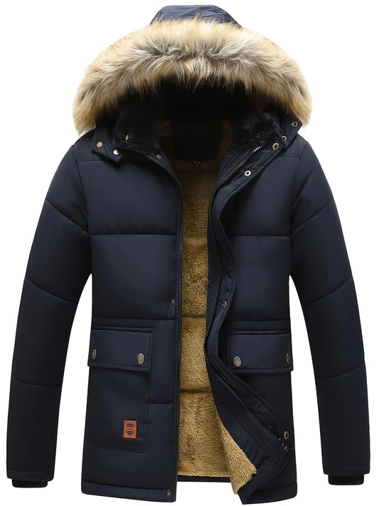 Chaqueta de invierno acolchada, reversible y cálida para hombre | Perfecta para actividades al aire libre