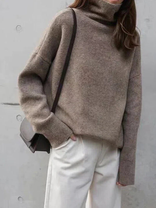 Eline | Jersey casual de cachemira de cuello alto para mujer