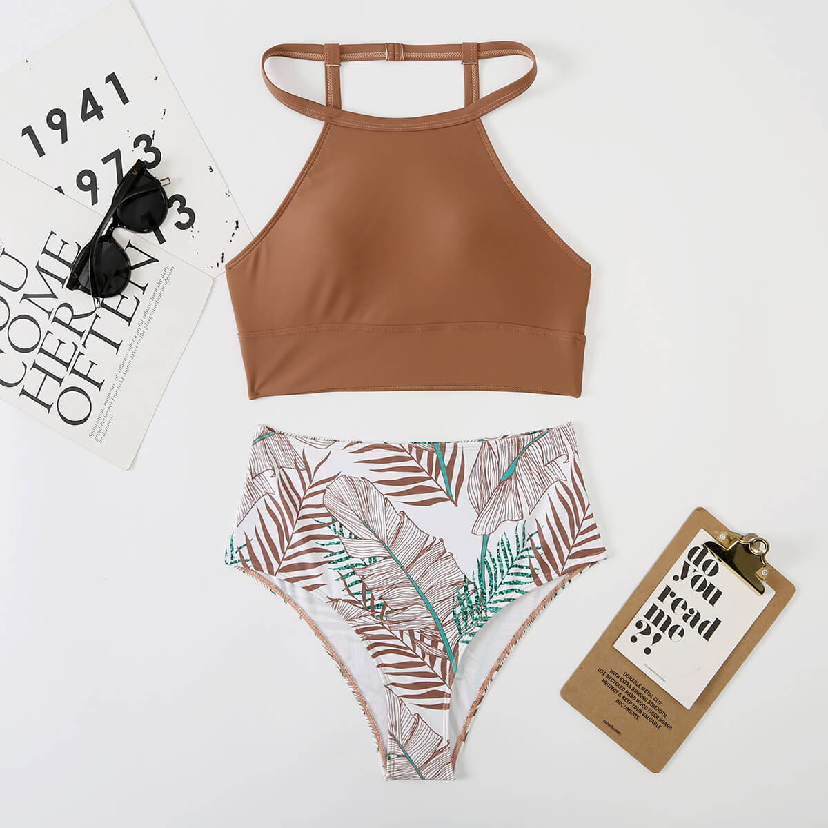 Justina® | Top de bikini de talle alto con cordón elástico