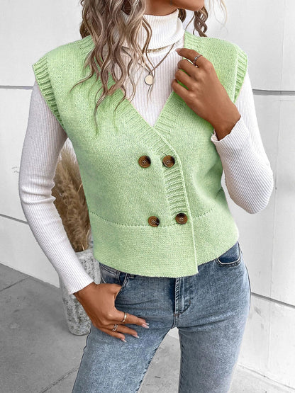 Mila | Chaqueta de punto con cuello de pico y botones para mujer