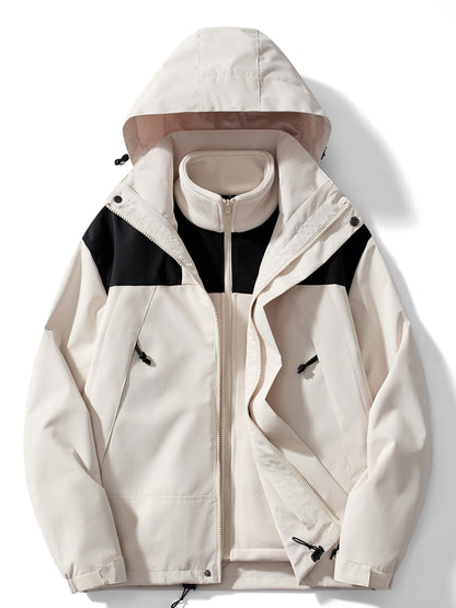 Chaqueta de invierno casual 3 en 1 con capucha para mujer | Ideal para otoño/invierno