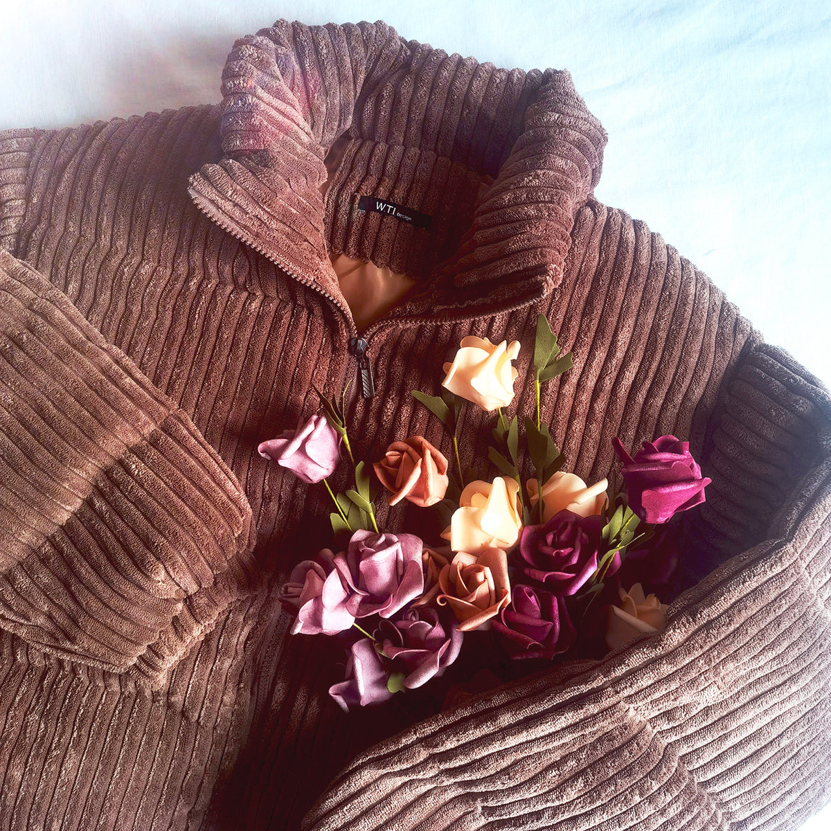 Chaqueta acolchada con cuello alto, crema, mujer