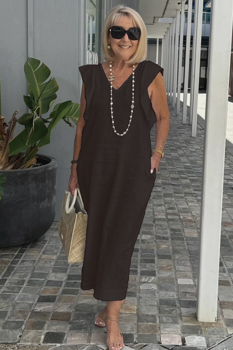 Vestido casual en algodón y lino