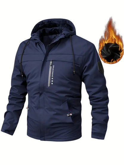 Chaqueta de invierno cálida con forro de piel y bolsillos para hombre | Ideal para el invierno
