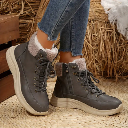 Botas de invierno casuales para mujer con forro polar y engrosamiento para mayor calidez y comodidad