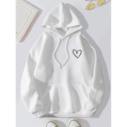 Elisa | Sudadera casual oversize con estampado de corazones en el pecho y bolsillo - ideal para otoño/invierno