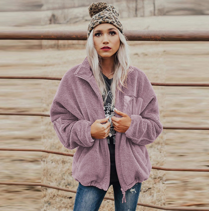 Chaqueta suelta y cálida para mujer