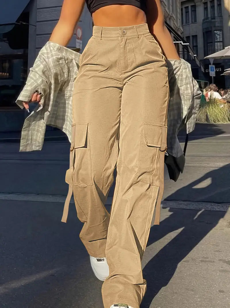 Tara - Pantalones cargo lisos de mujer