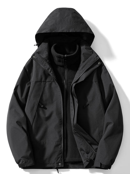 Chaqueta de invierno casual 3 en 1 con capucha para mujer | Ideal para otoño/invierno