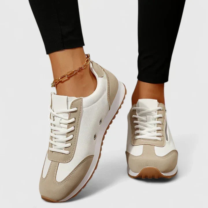 Damskie Sneakersy Sznurowane Z Zamkiem