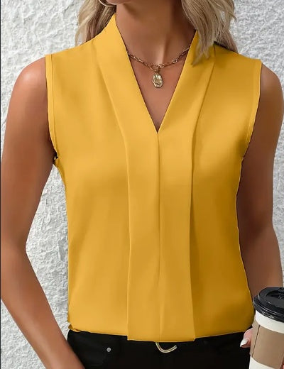 Sina - Elegante blusa sin mangas con cuello en V para mujer
